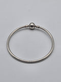 Preloved Pandora Moments Silver Bangle 59mm, S925 ALE sterling silver
