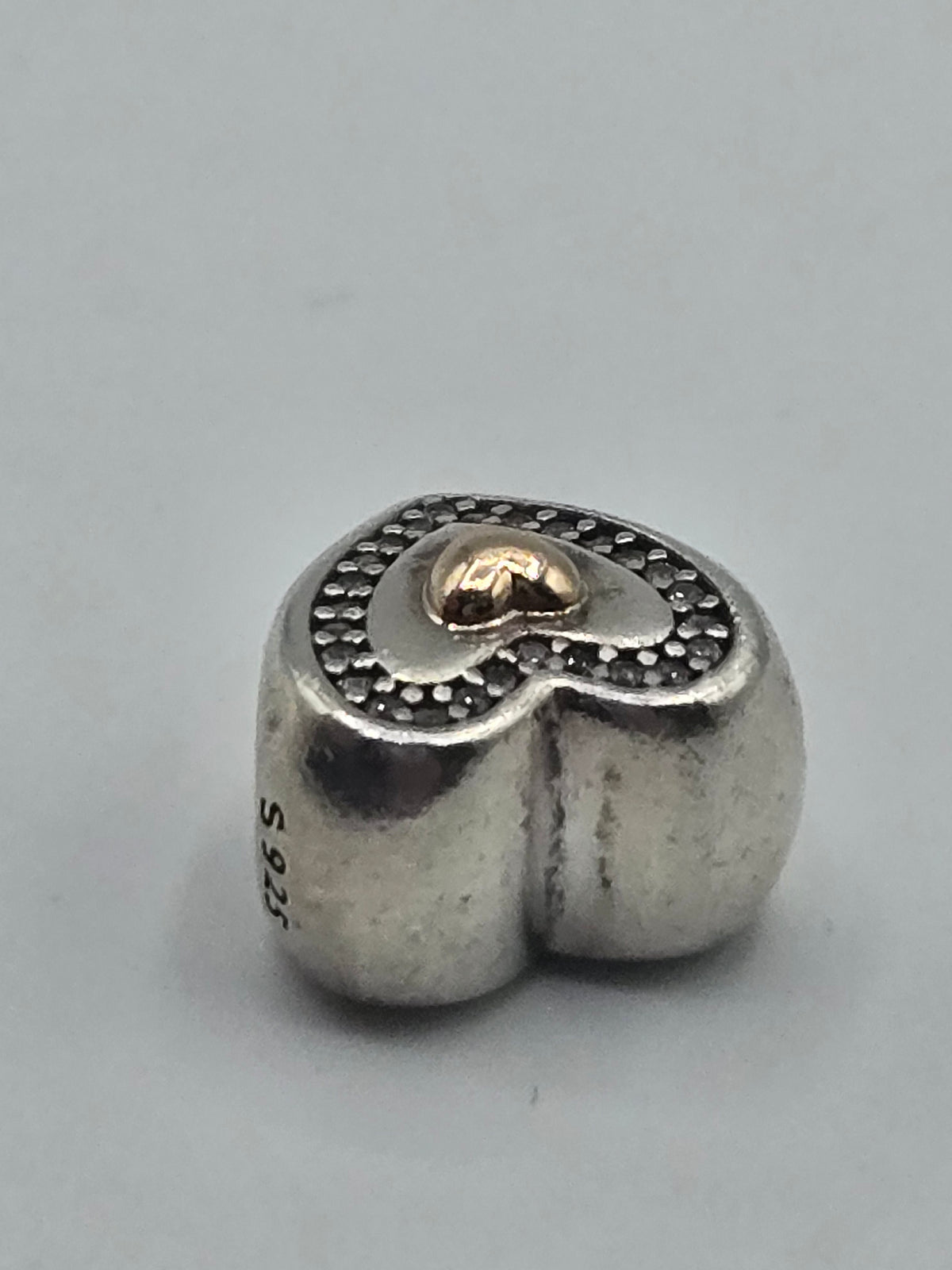 Pandora Two Tone Sparkling Heart Charm