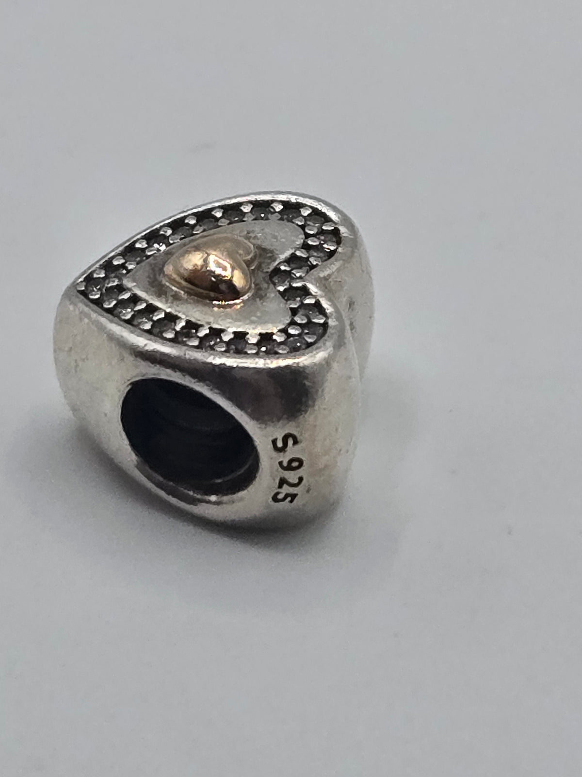 Pandora Two Tone Sparkling Heart Charm