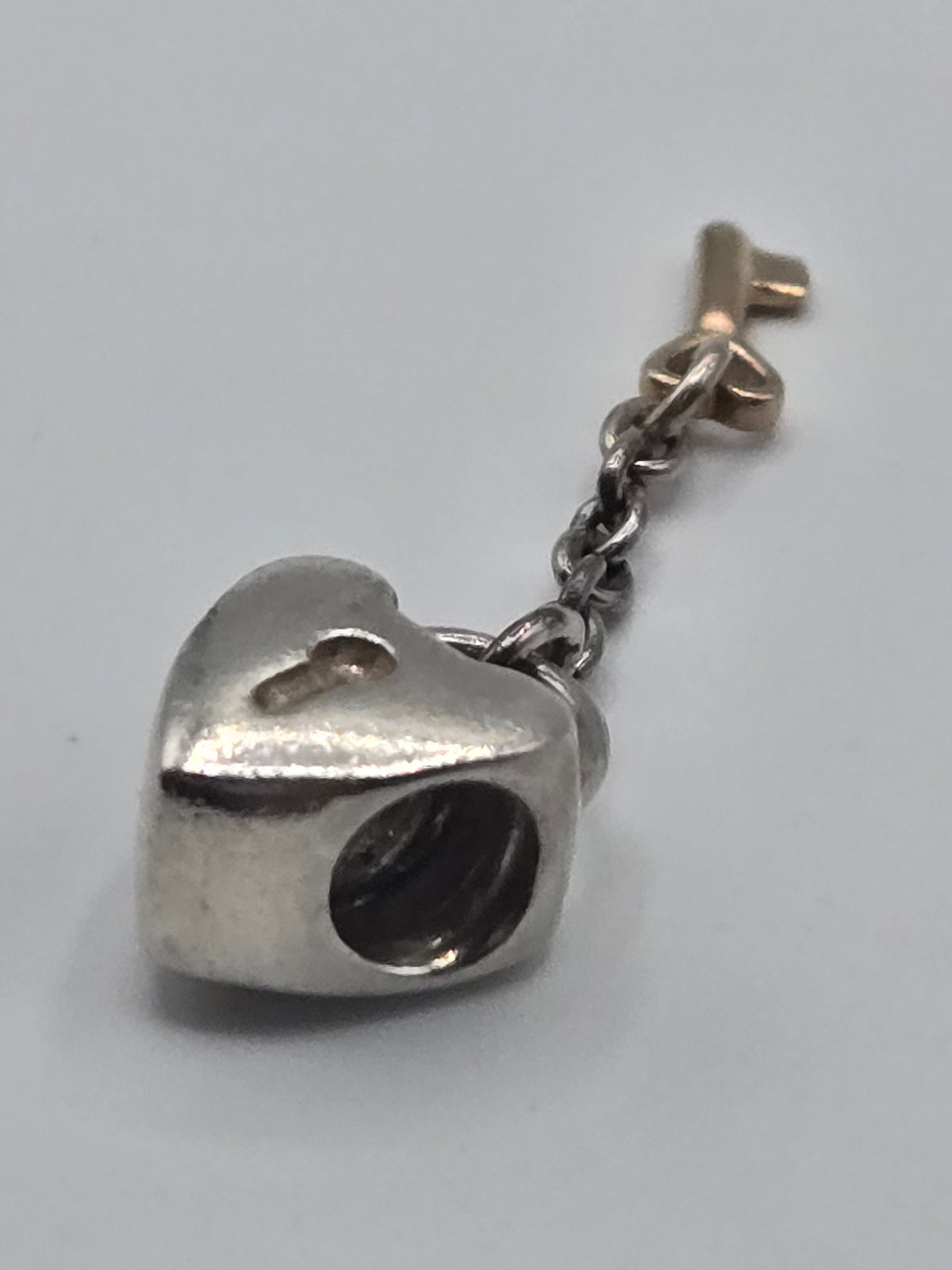 Pandora Two Tone Heart Lock and Key Charm