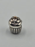 Preloved Pandora Two Tone Cupcake Charm, S925 ALE sterling silver and 14K gold