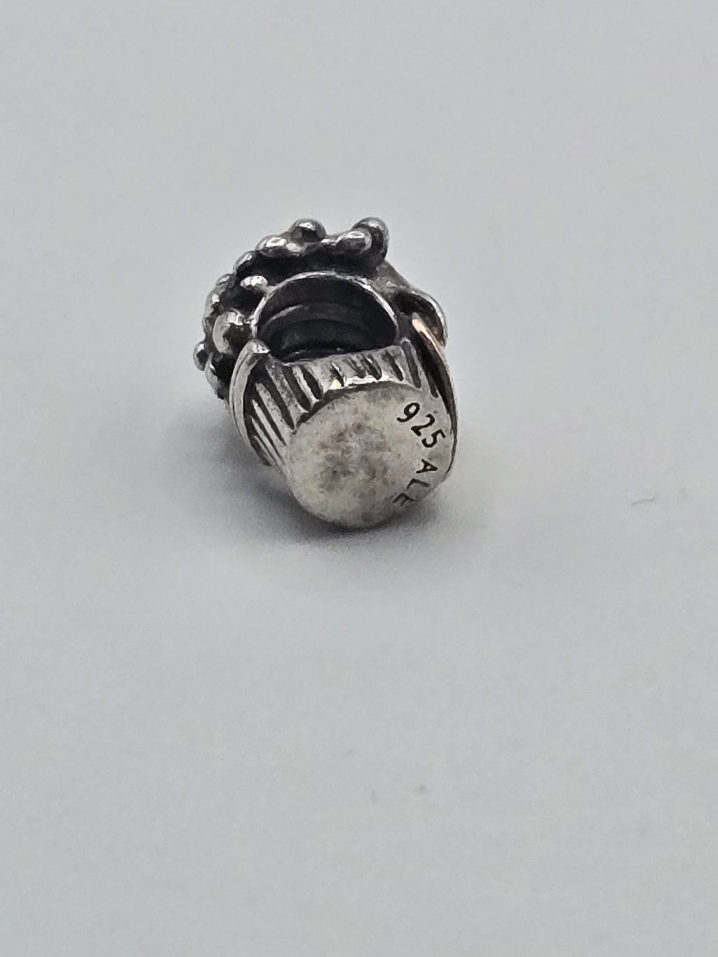 Preloved Pandora Two Tone Love Bouquet Charm, S925 ALE sterling silver and 14K gold, close up