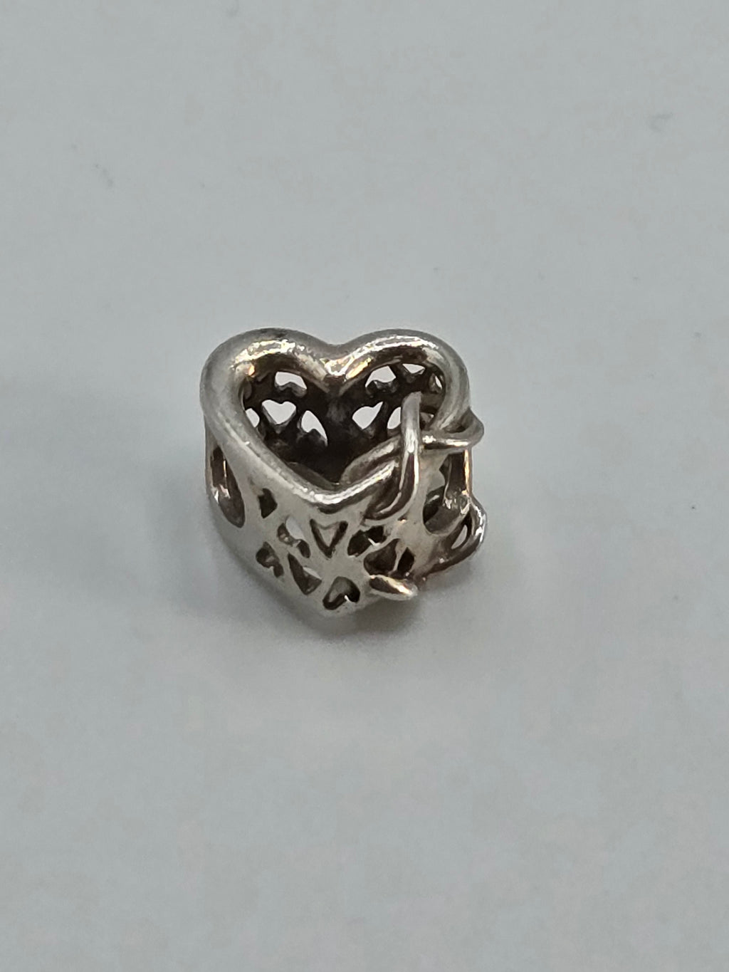 Preloved Pandora Love You Mum Heart Charm, S925 ALE sterling silver