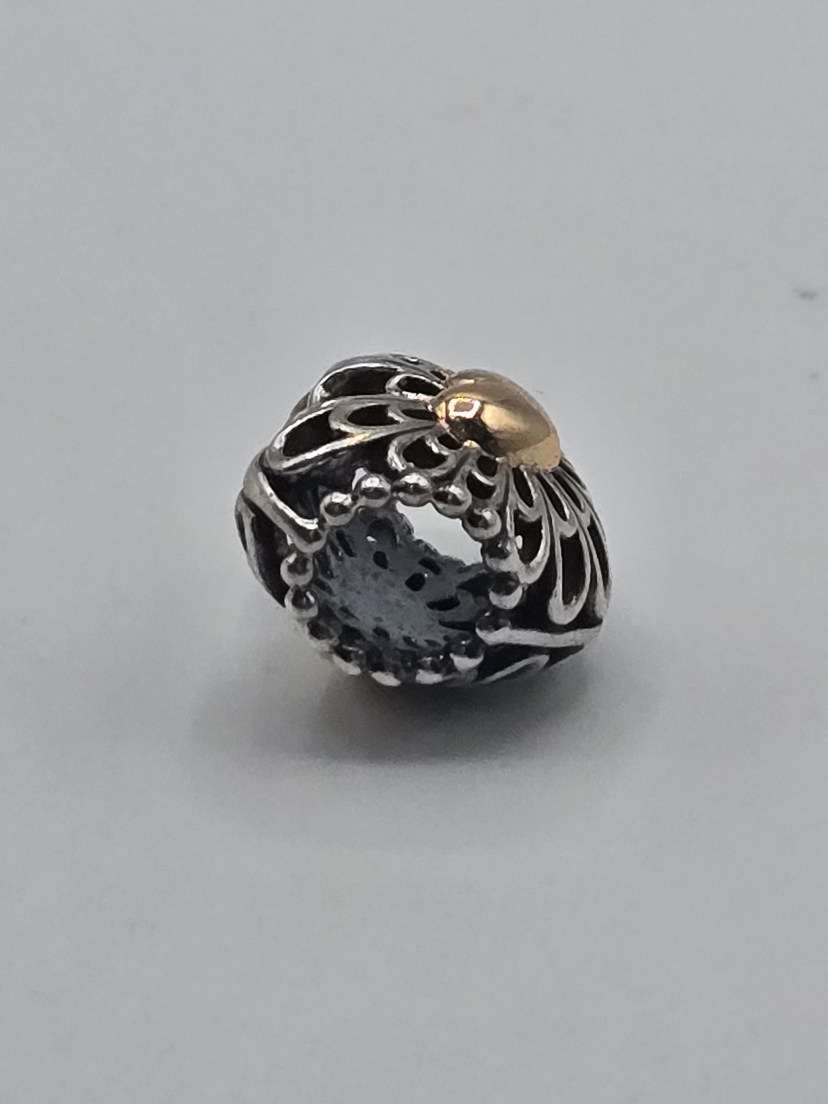 Pandora Two Tone Filigree Heart Charm