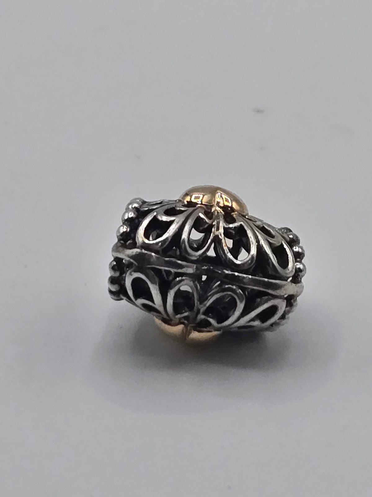 Pandora Two Tone Filigree Heart Charm