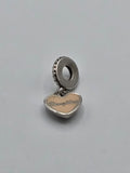Preloved Pandora Daughter Pink Heart Dangle Charm, S925 ALE sterling silver with enamel