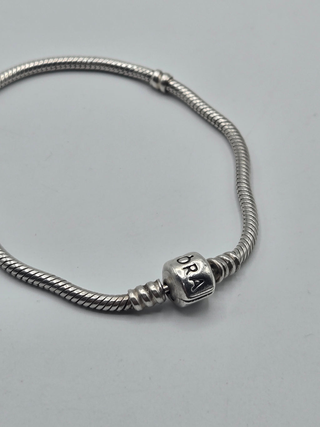 Preloved Pandora Moments Snake Chain Bracelet 20cm, S925 ALE sterling silver, side view