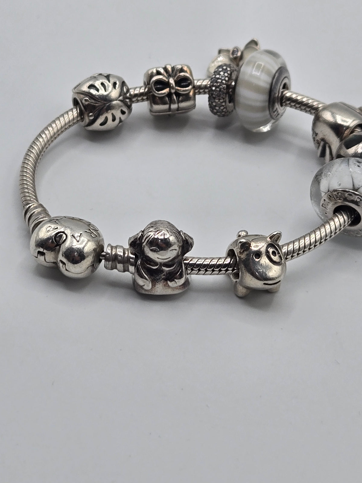 Pandora Heart Clasp Bracelet with 9 Charms (17cm)