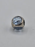 Preloved Pandora Light Blue Faceted Crystal Charm, S925 ALE sterling silver