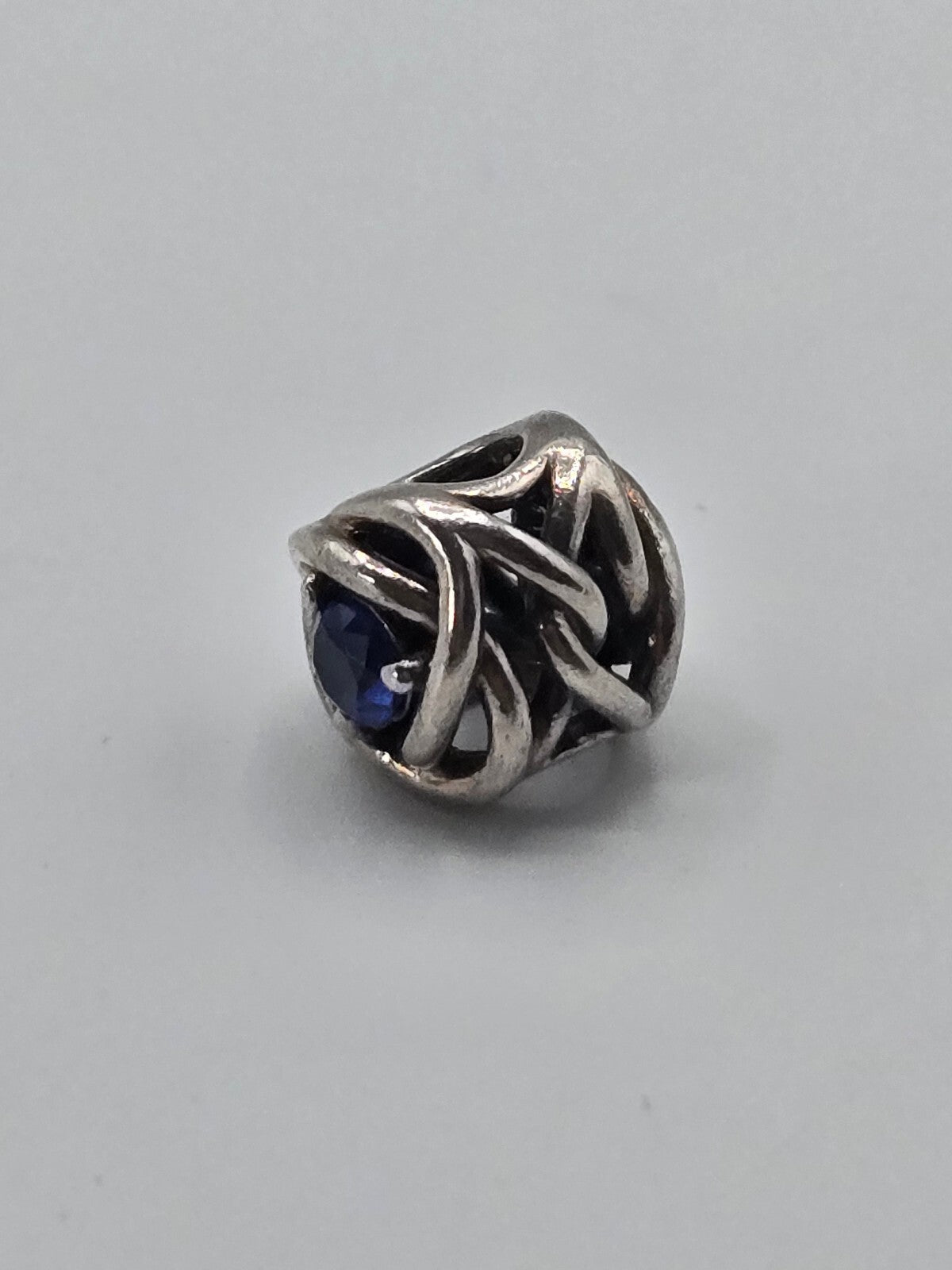 Pandora Openwork Knot Charm with Blue Stone