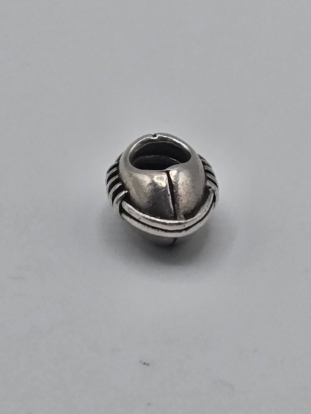 Preloved Pandora American Football Charm, S925 ALE sterling silver, side view