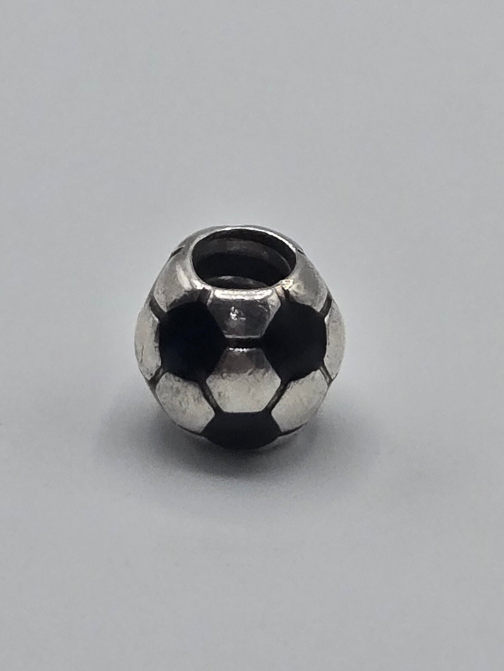 Preloved Pandora Football Charm, S925 ALE sterling silver, front view