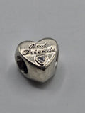 Pandora Best Friends Heart Charm on a plain light background