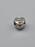 Pandora Daughter's Love Heart Charm on a plain light background