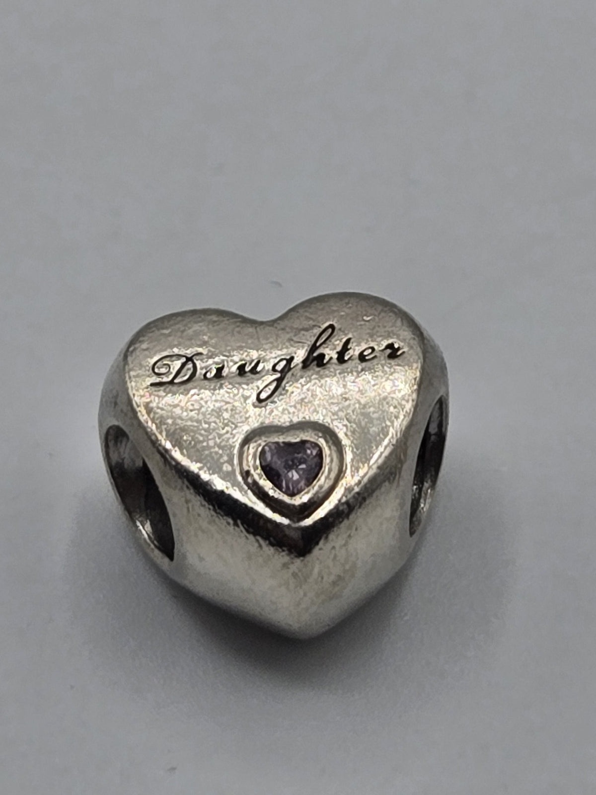 Pandora Daughter's Love Heart Charm on a plain light background