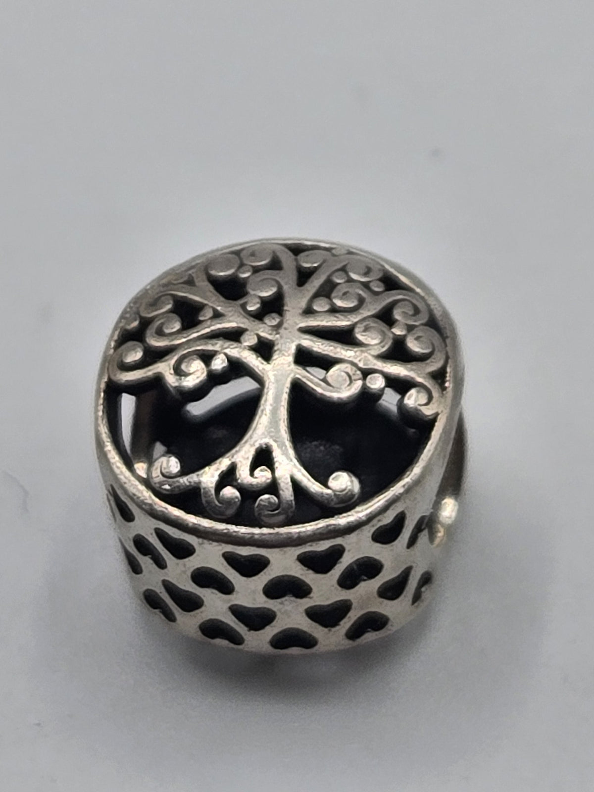 Pandora Family Roots Charm on a plain light background