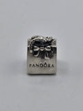 Pandora Logo Gift Bag Charm on a plain light background