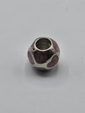 Pandora Pink Enamel Hearts Charm on a plain light background