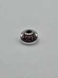 Pandora Plum Bubble Murano Glass Charm on a plain light background