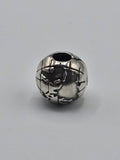 Pandora World Globe Charm on a plain light background